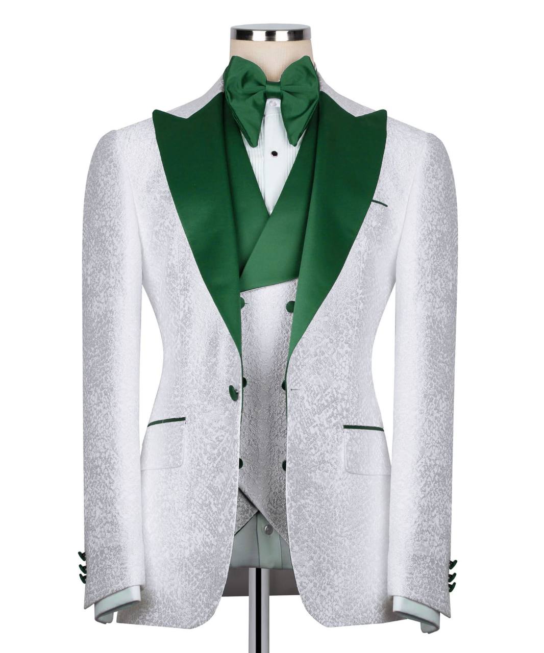 Green collar white tuxedo