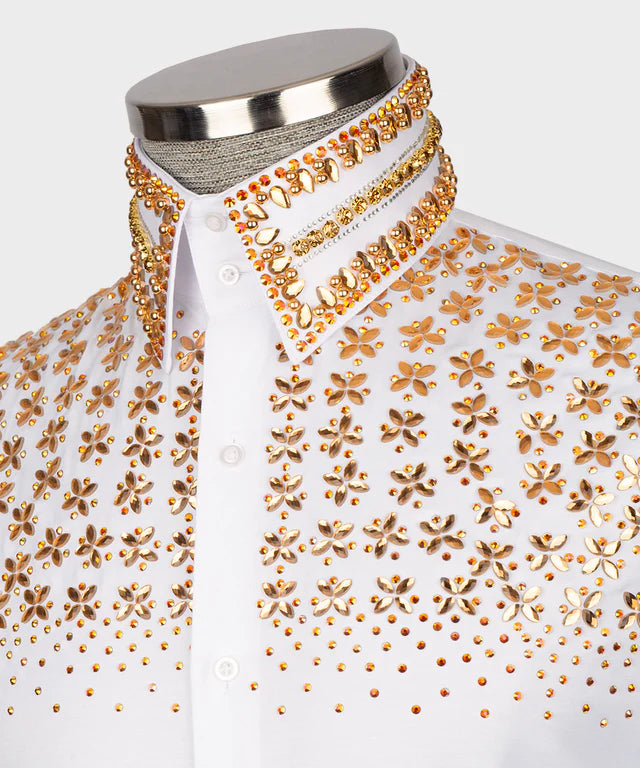 White Shirt - Goldn Stone Embroidered