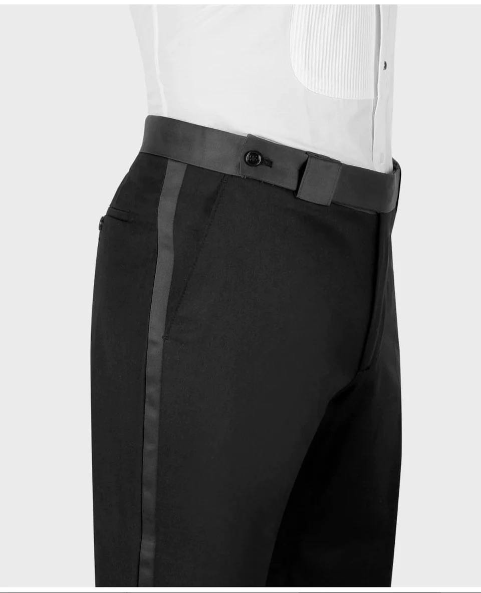 WHITE TUXEDO WITH BLACK STONE EMBROIDERED