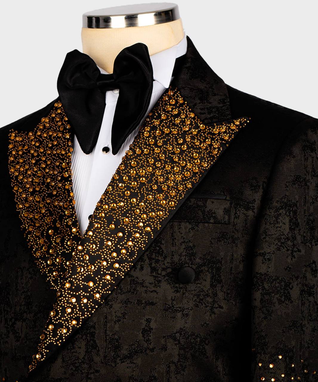 GOLD GEMSTONE EMBRIORED BLACK TUXEDO