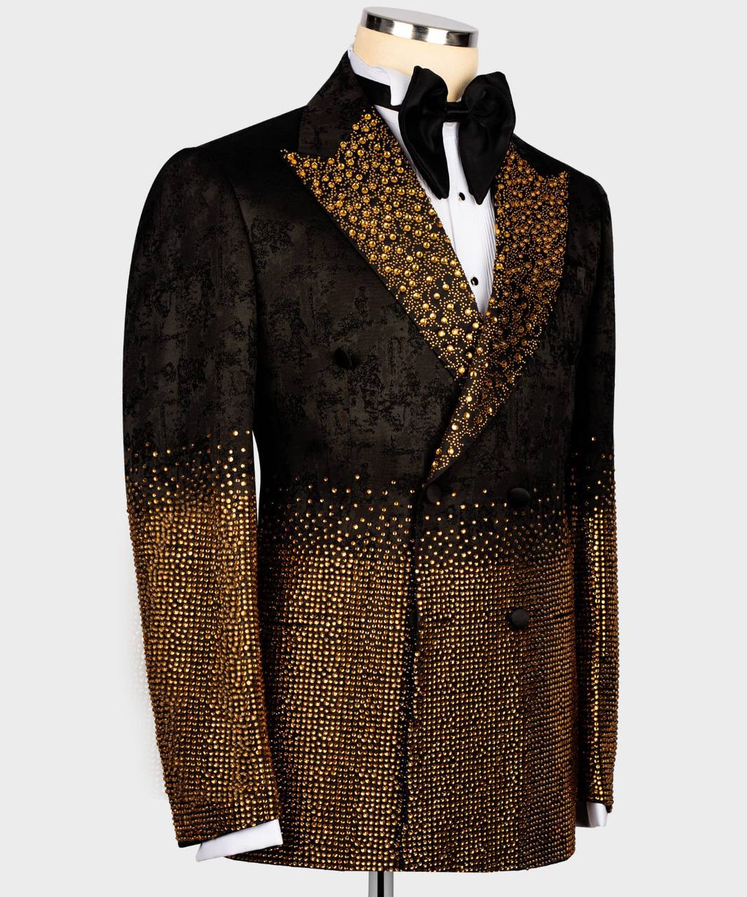 GOLD GEMSTONE EMBRIORED BLACK TUXEDO