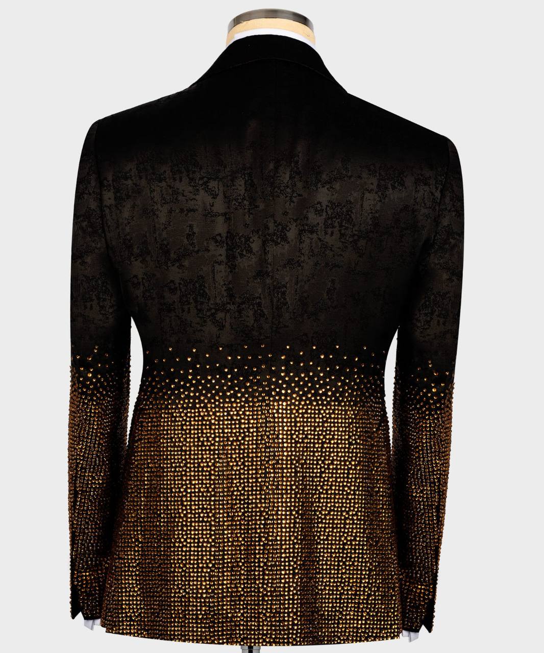 GOLD GEMSTONE EMBRIORED BLACK TUXEDO
