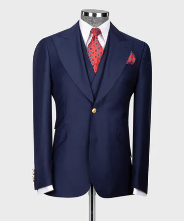 CLASSIC VEST SUIT NAVY BLUE - GOLD BUTTON