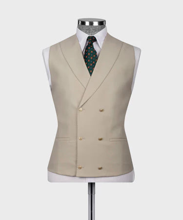 CLASSIC VEST SUIT CREAM - GOLD BUTTON