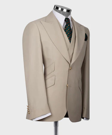 CLASSIC VEST SUIT CREAM - GOLD BUTTON