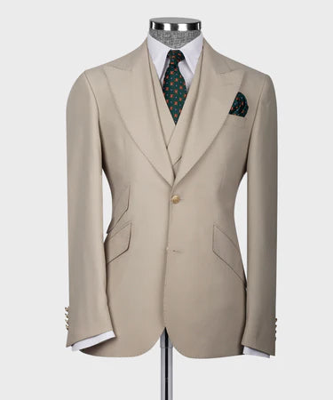 CLASSIC VEST SUIT CREAM - GOLD BUTTON