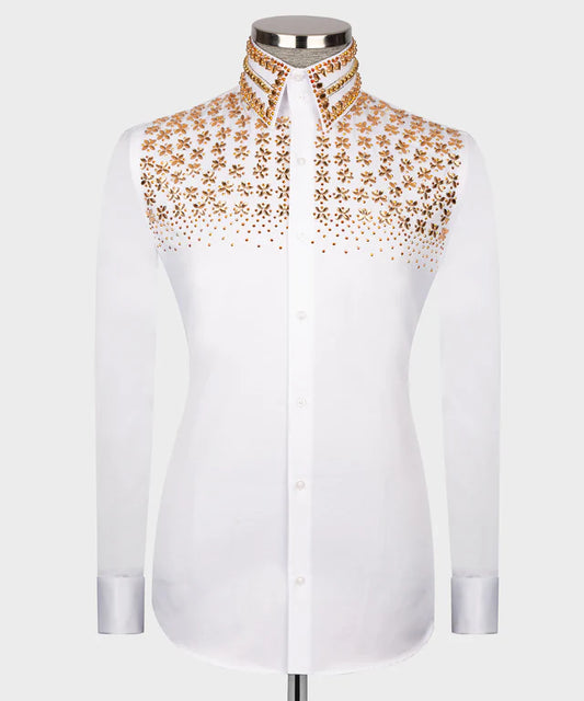 White Shirt - Goldn Stone Embroidered