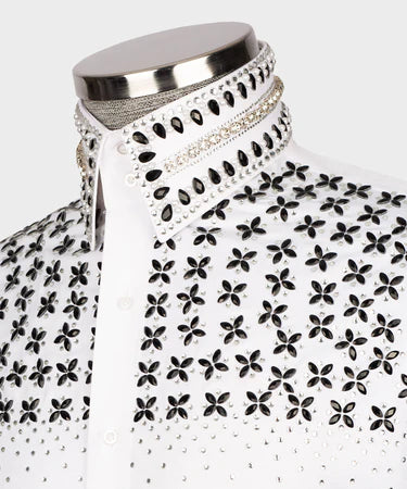 White Shirt - Stone Embroidered