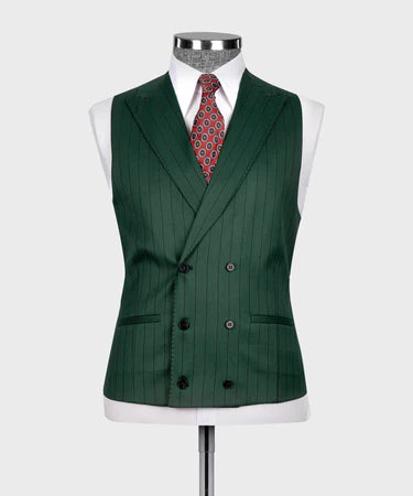 STRIPED VEST SUIT - GREEN