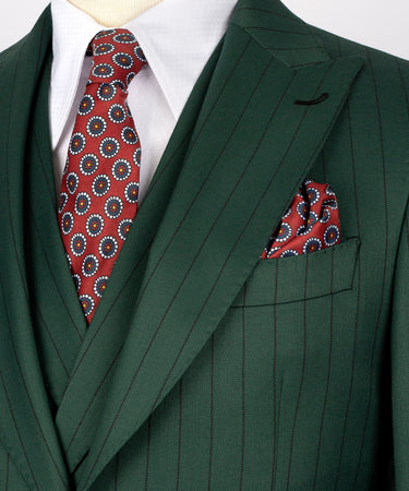 STRIPED VEST SUIT - GREEN