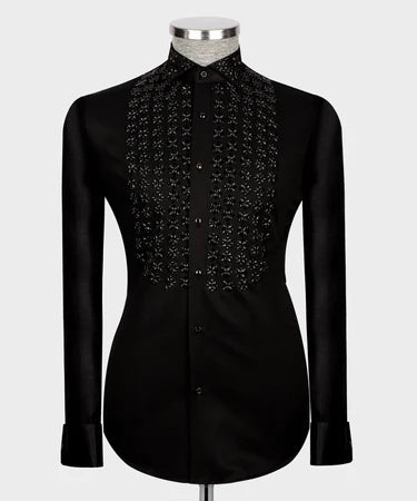 Black Shirt - Black Stone Embroidered