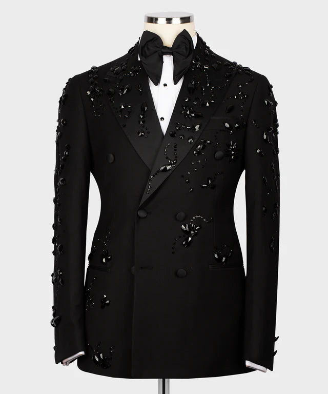 Black Stone Embroidered Tuxedo