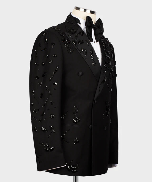 Black Stone Embroidered Tuxedo