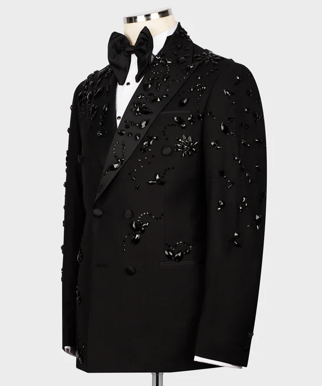 Black Stone Embroidered Tuxedo