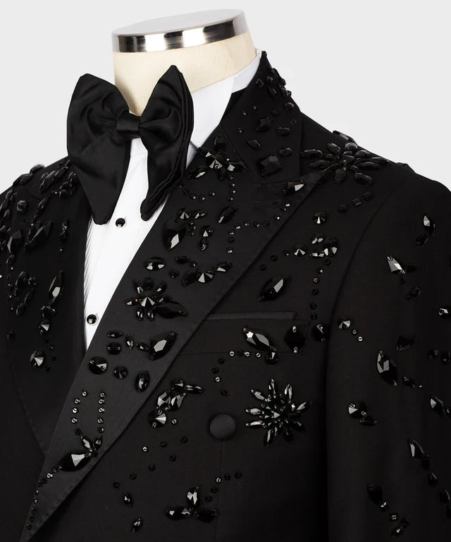 Black Stone Embroidered Tuxedo