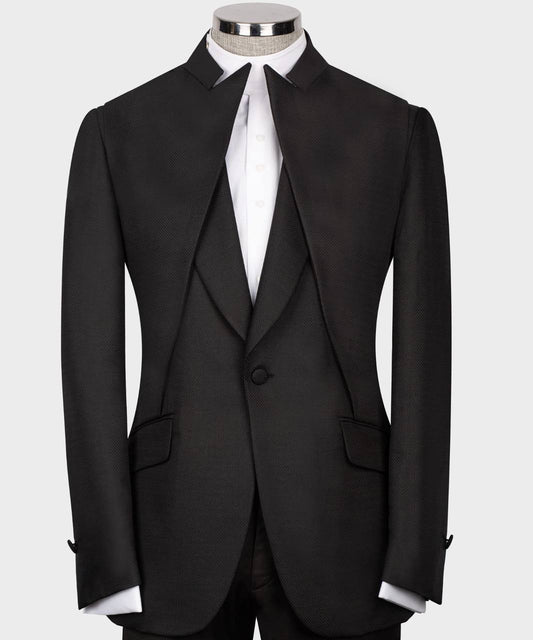 BLACK TUXEDO DOUBLE COLLAR