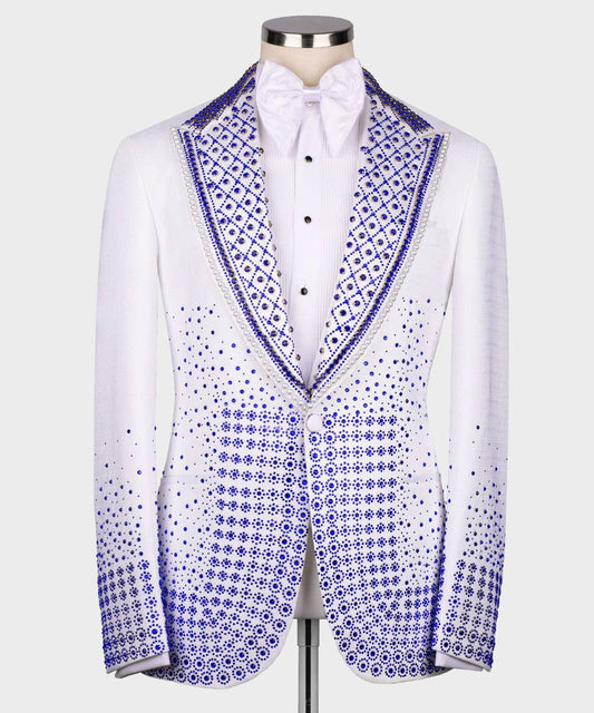 BLUE STONE EMBROIDERED CUSTOM DESING TUXEDO